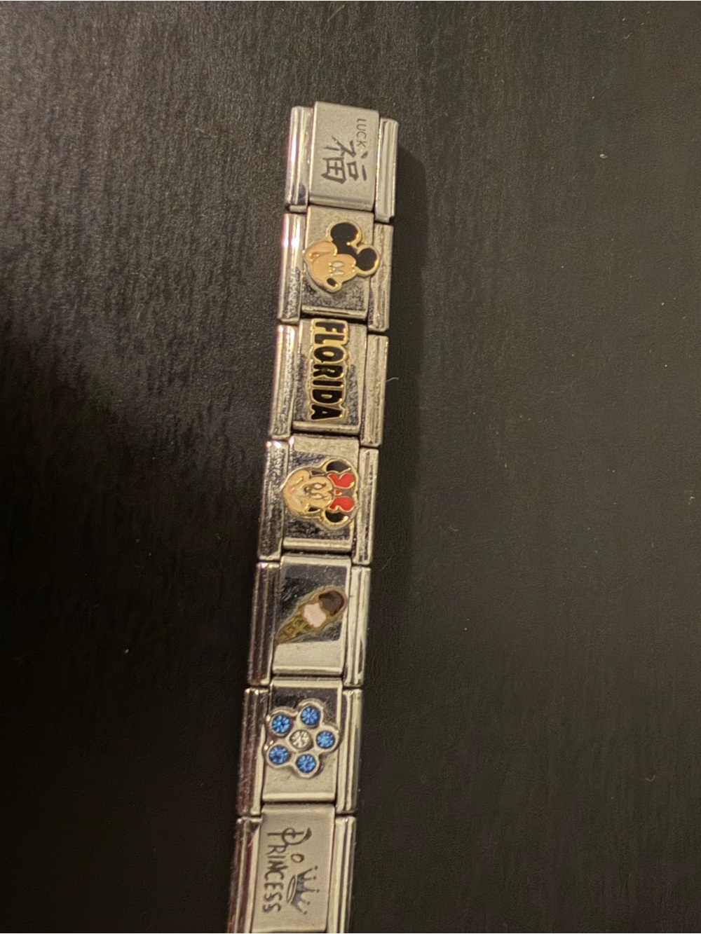 Silver-Tone Italian Link Charm Bracelet with Multicolor Accents - Picture 5 of 9